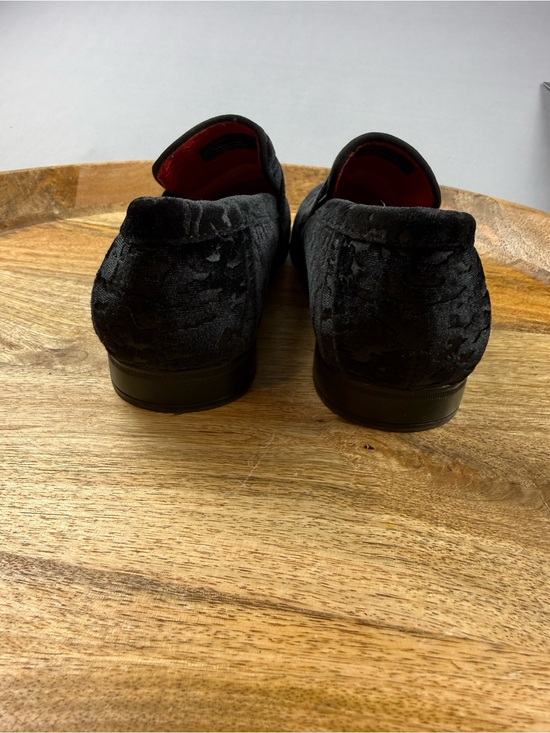 Robert David Velvet Leopard Loafers Sz 6 Smoking Slippers Black
